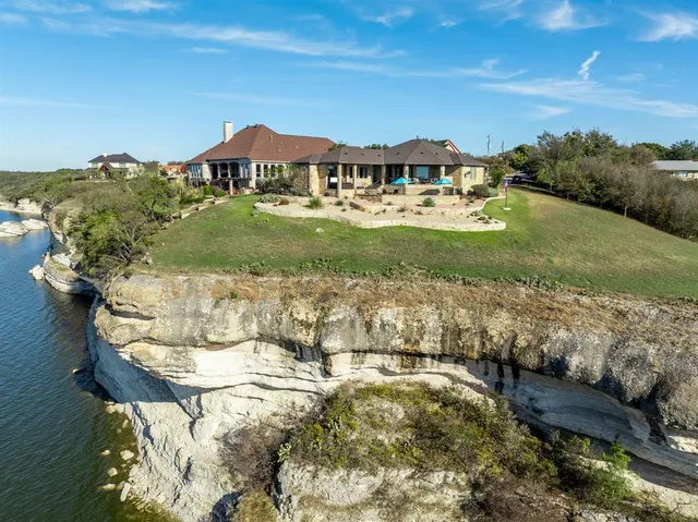 a view of a lake with a mountain in the background