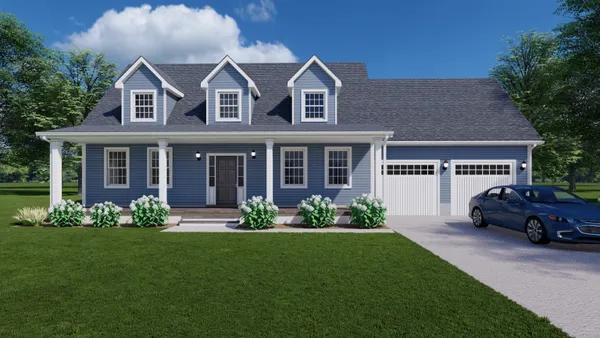 front view of a house with a yard