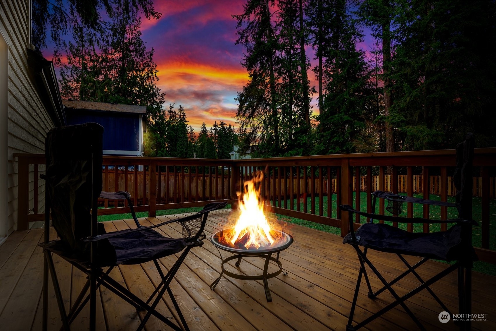 17728 28th Avenue Southeast Bothell, WA 98012 - Photo 21 of 40 a view of a balcony with wooden floor and outdoor seating