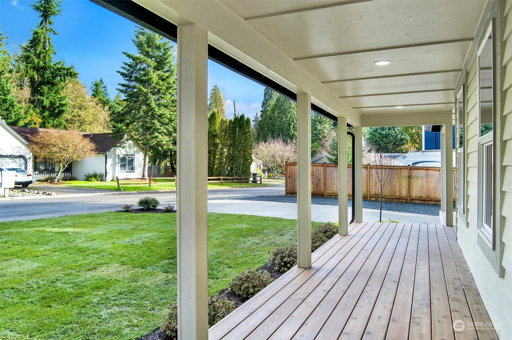 17728 28th Avenue Southeast Bothell, WA 98012 - Photo 5 of 40 a view of a porch with wooden floor and yard