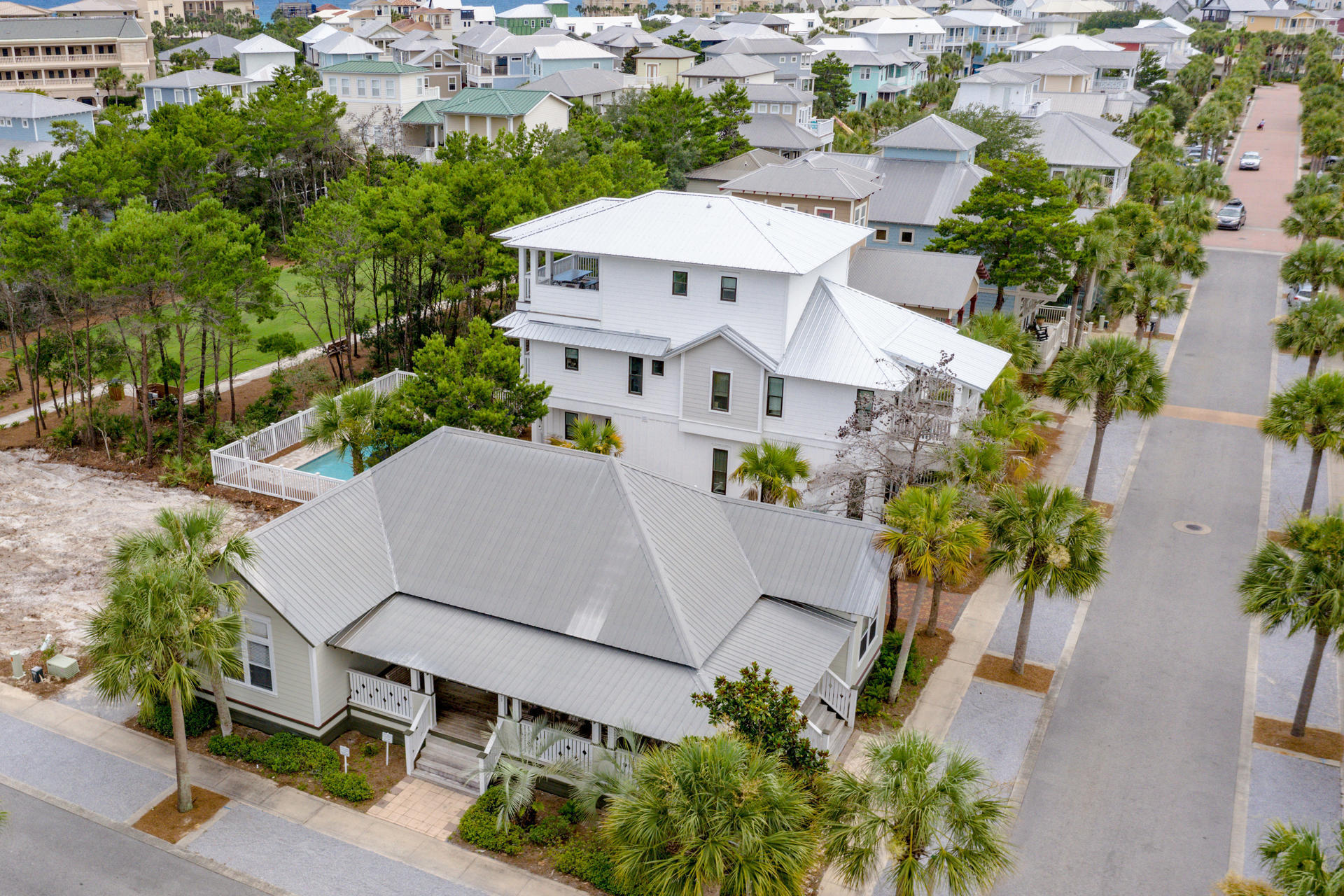 55 Beach Bike Way Seacrest, FL 32461 - Photo 30 of 43 an aerial view of a house with a yard and lake view