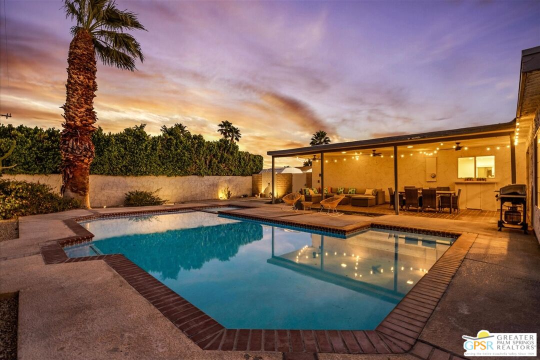 2210 East Powell Road Palm Springs, CA 92262 - Photo 54 of 71 a view of swimming pool with seating space