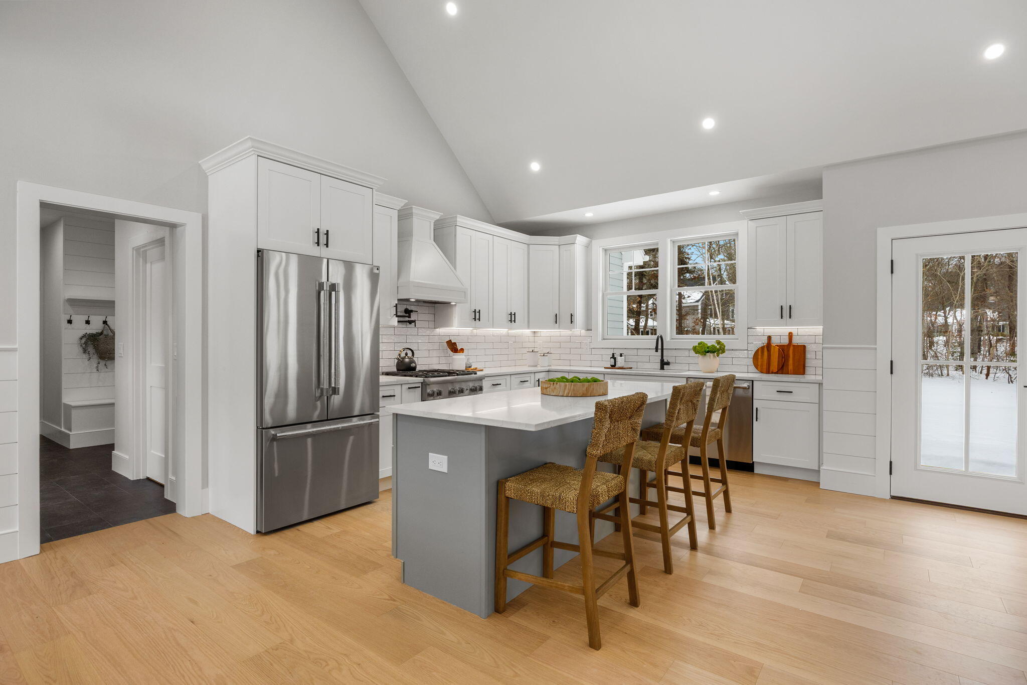 28 Spinnaker Street Sandwich, MA 02563 - Photo 14 of 55 a kitchen with stainless steel appliances granite countertop a refrigerator and a stove top oven