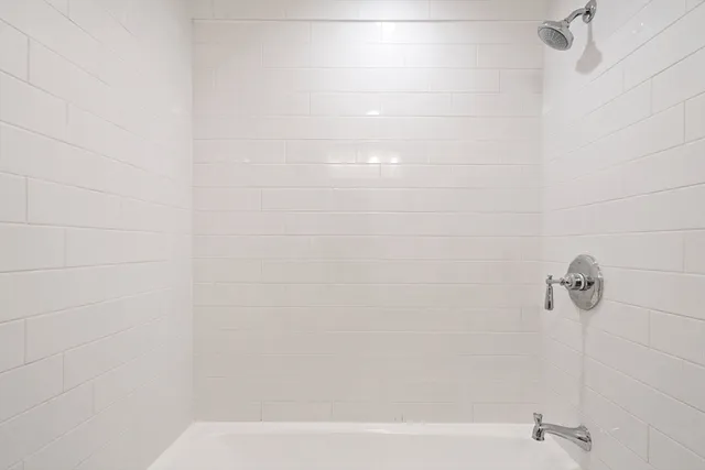 a bathroom with a bathtub