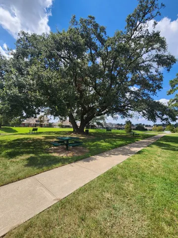 a view of a golf course with a lake