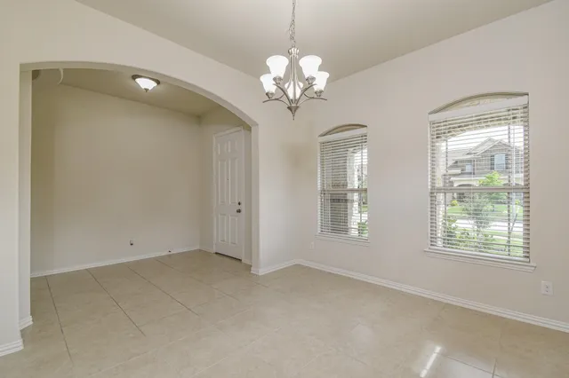 a view of livingroom with chandelier