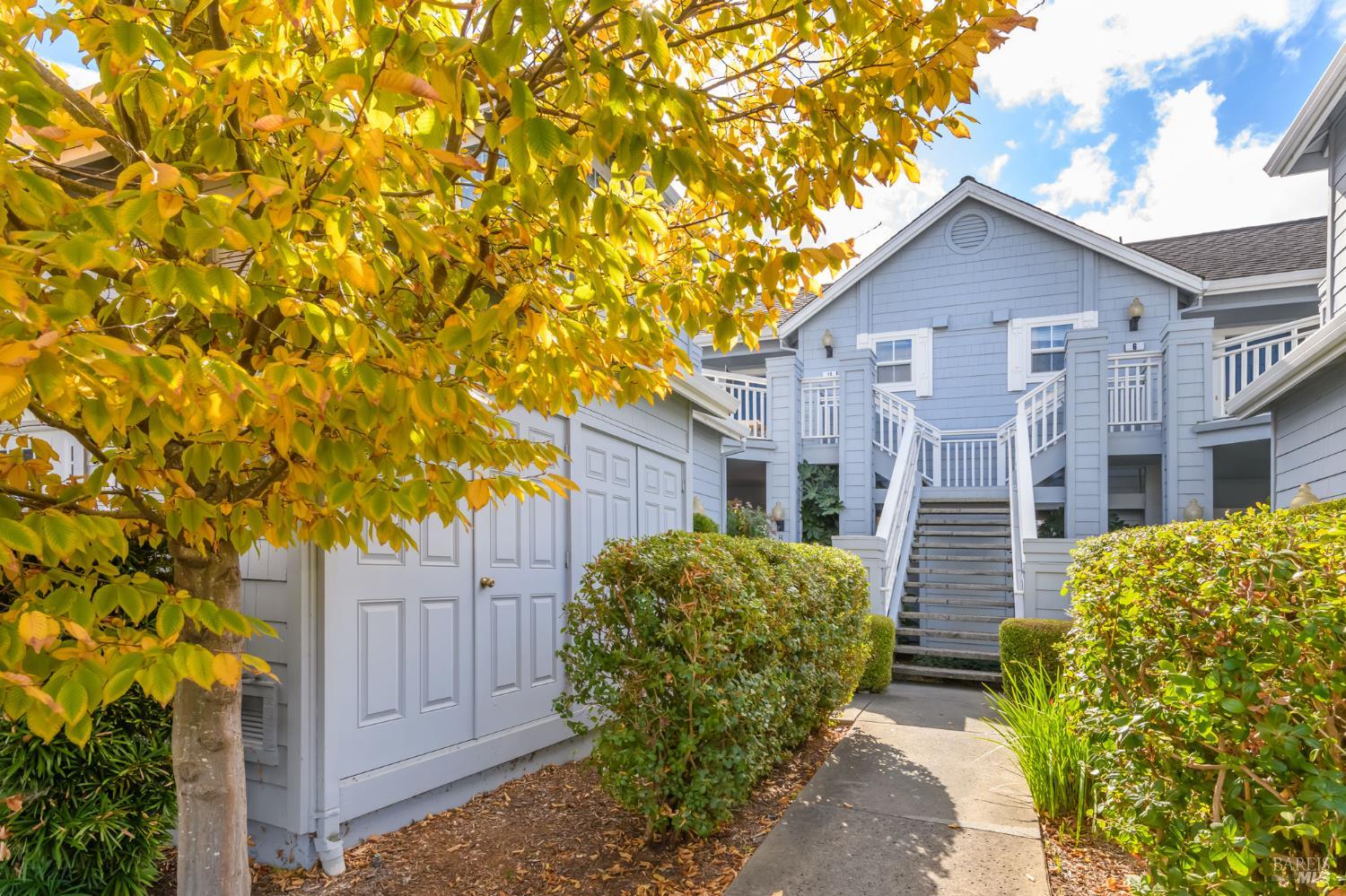 8 Mariners Circle San Rafael, CA 94903 - Photo 24 of 34 a view of a brick house with a large windows and flower plants