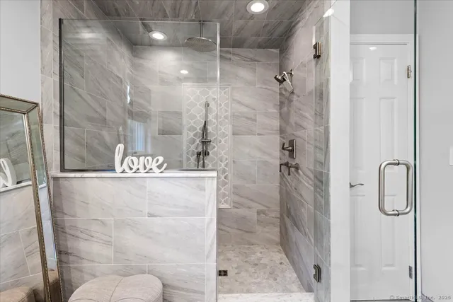 a bathroom with a shower