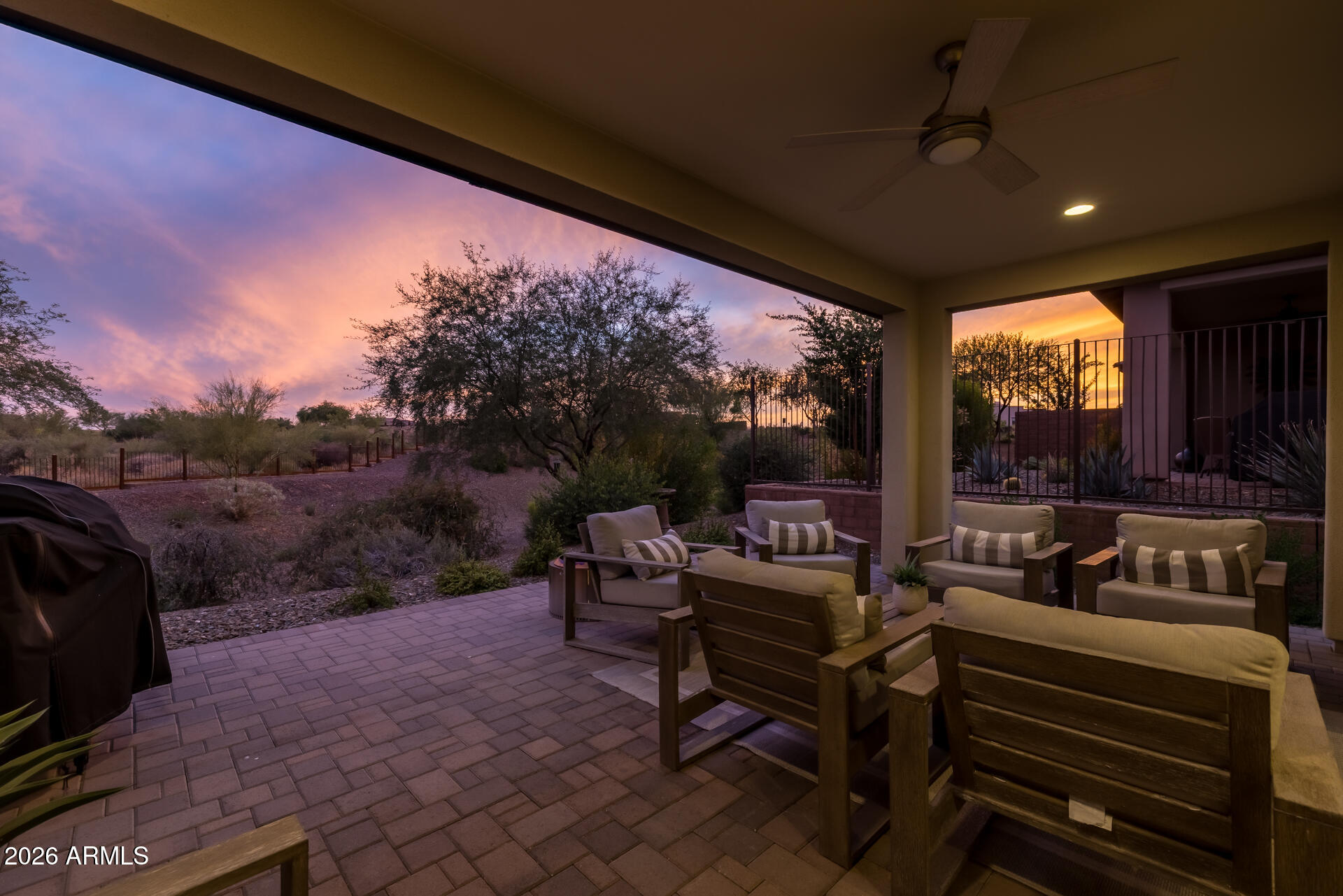 17443 East Cindercone Road Rio Verde, AZ 85263 - Photo 33 of 70 a outdoor living space with furniture and a flat screen tv