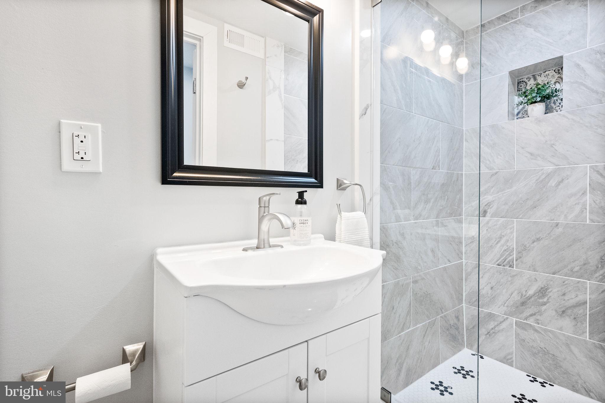 4625 4th Street Northwest Washington, DC 20011 - Photo 33 of 41 a bathroom with a sink a toilet and shower
