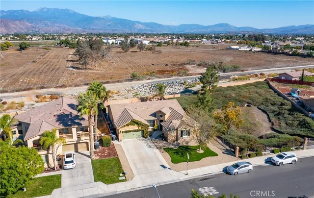 an aerial view of lake and city