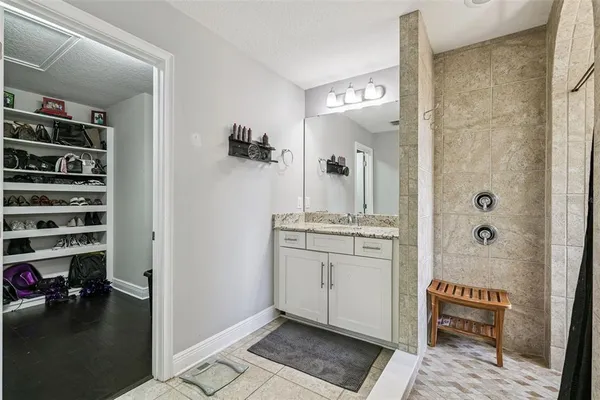 a bathroom with a shower