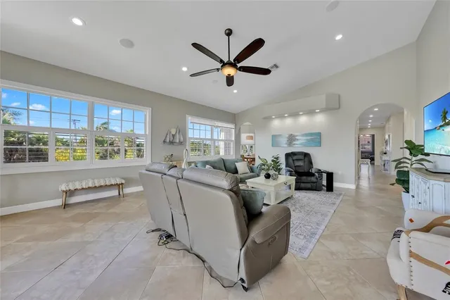a living room with furniture