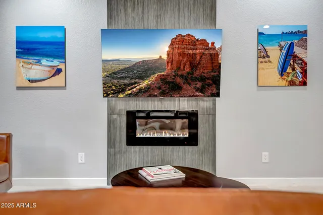 a living room with furniture