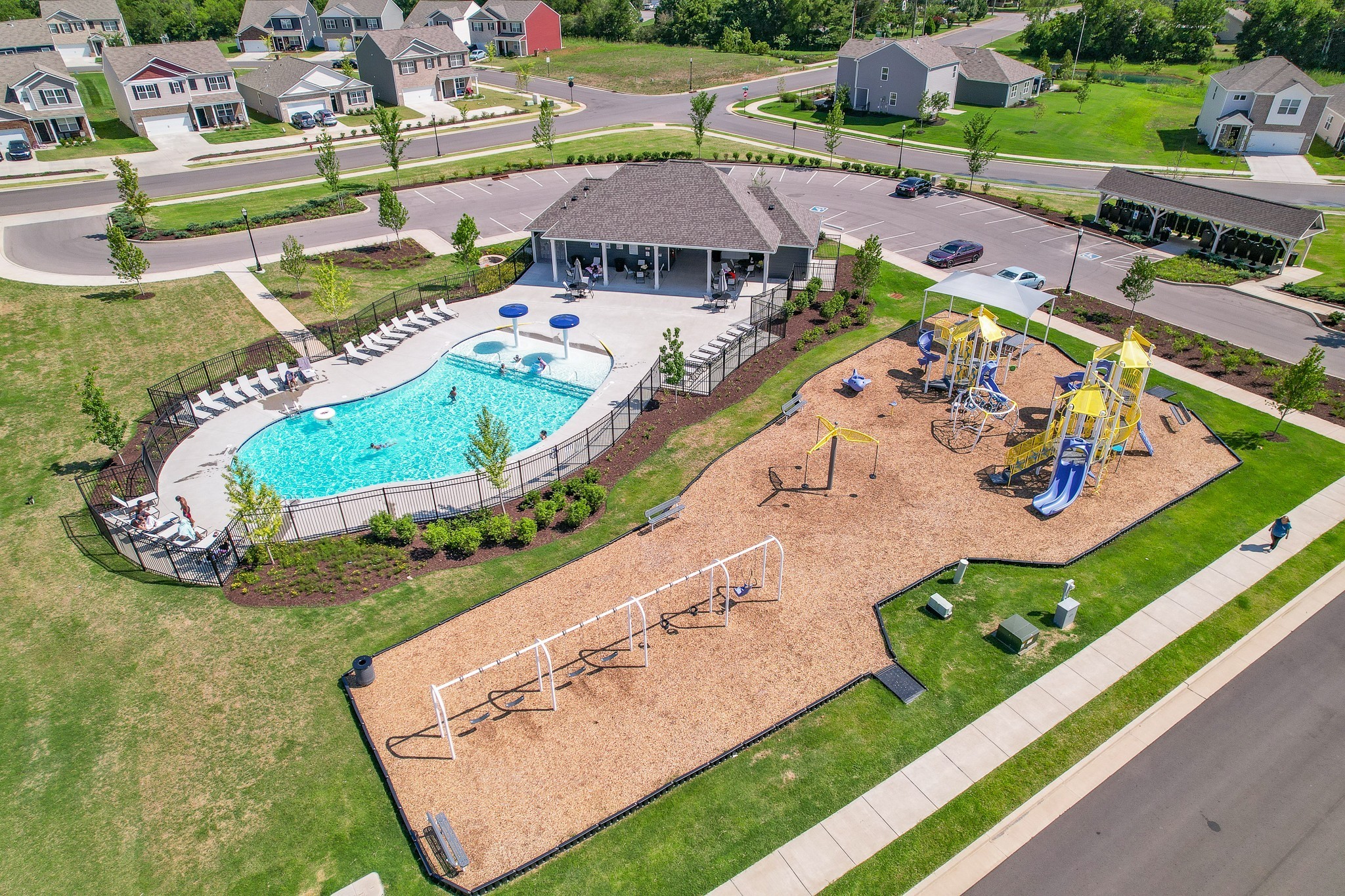 4343 Maxwell Road Antioch, TN 37013 - Photo 4 of 31 an aerial view of a house with a garden and swimming pool