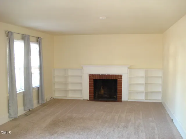 a fireplace with a fireplace