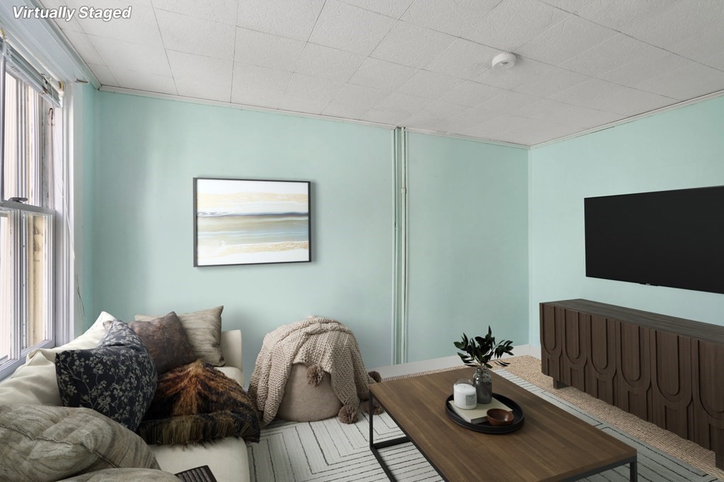 12 Spring Street Newton, MA 02464 - Photo 16 of 42 a living room with furniture and a flat screen tv