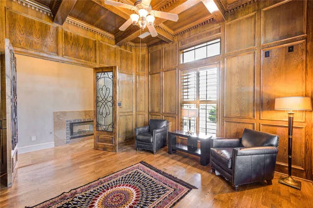 a living room with furniture