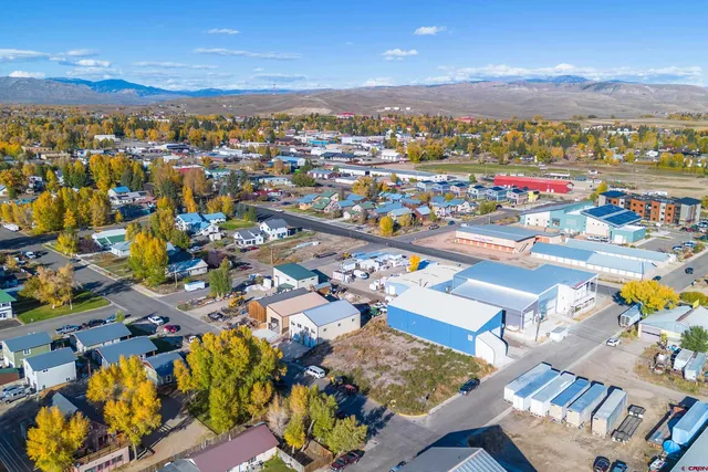 an aerial view of a city