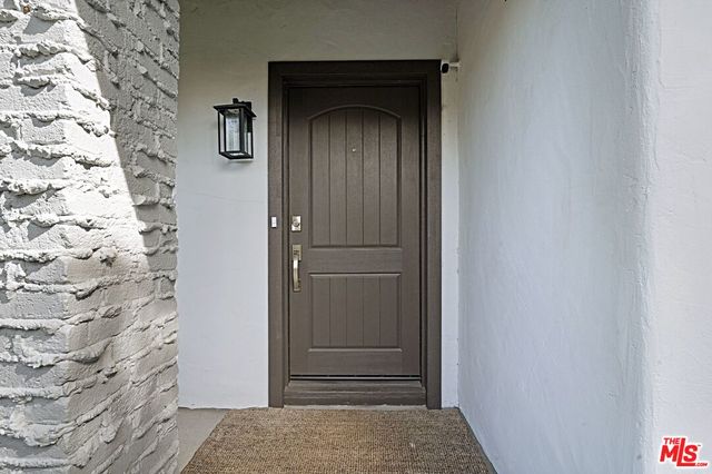 a view of a wooden door