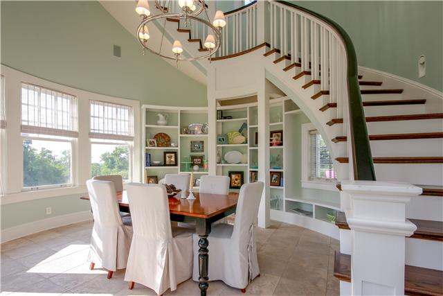 4545 Peytonsville Road Franklin, TN 37064 - Photo 11 of 20 THE BREAKFAST NOOK IS SURROUND BY CUSTOM BUILT-INS AND A CIRCULAR STAIRCASE LEADING TO THE OBSERVATION TOWER WITH 360 VIEWS OF THE ROLLING HILLS OF MIDDLE TENNESSEE