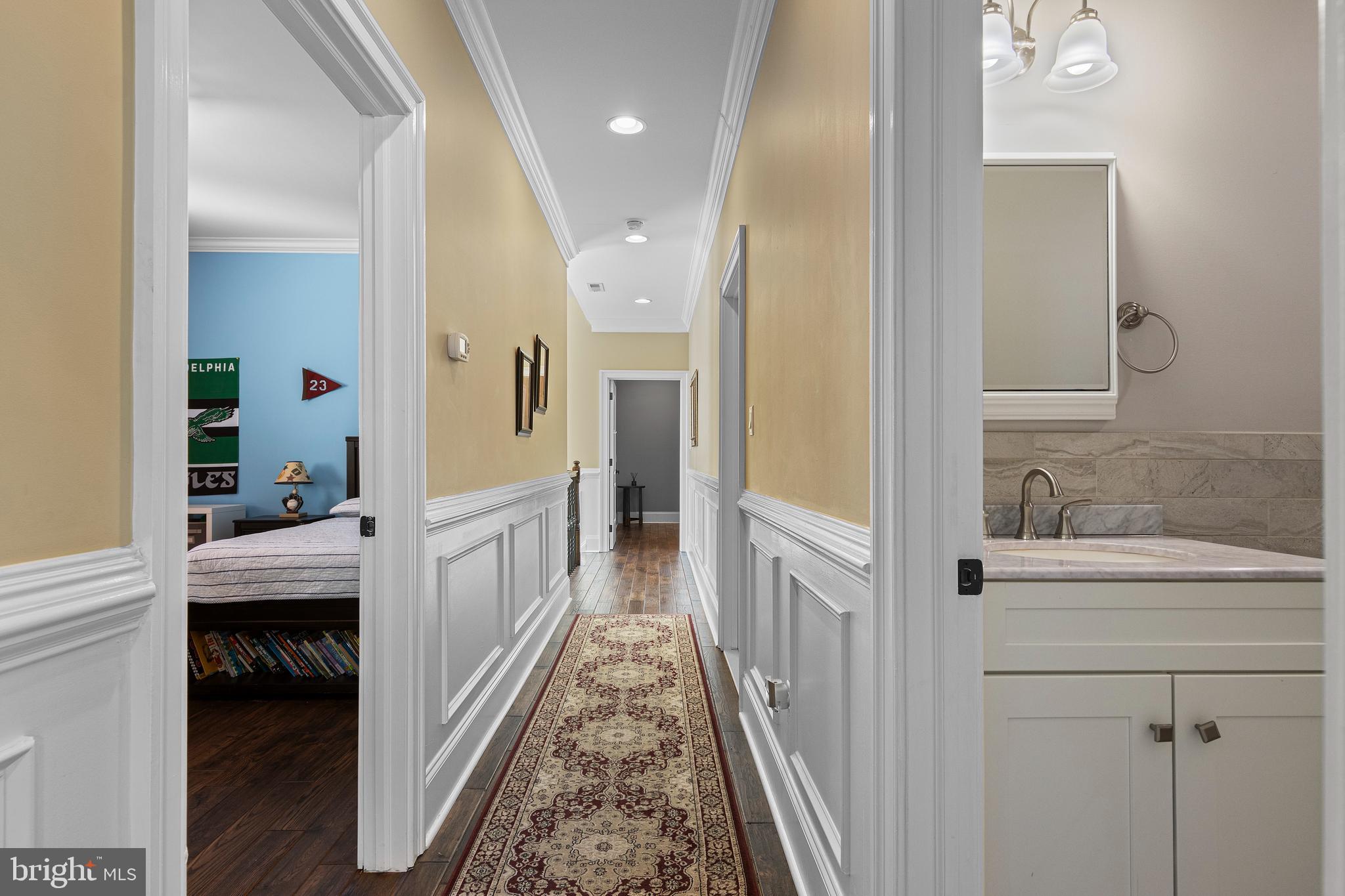 731 King Of Prussia Road Radnor, PA 19087 - Photo 33 of 58 level 2 hallway with bedroom 5 and hall bath