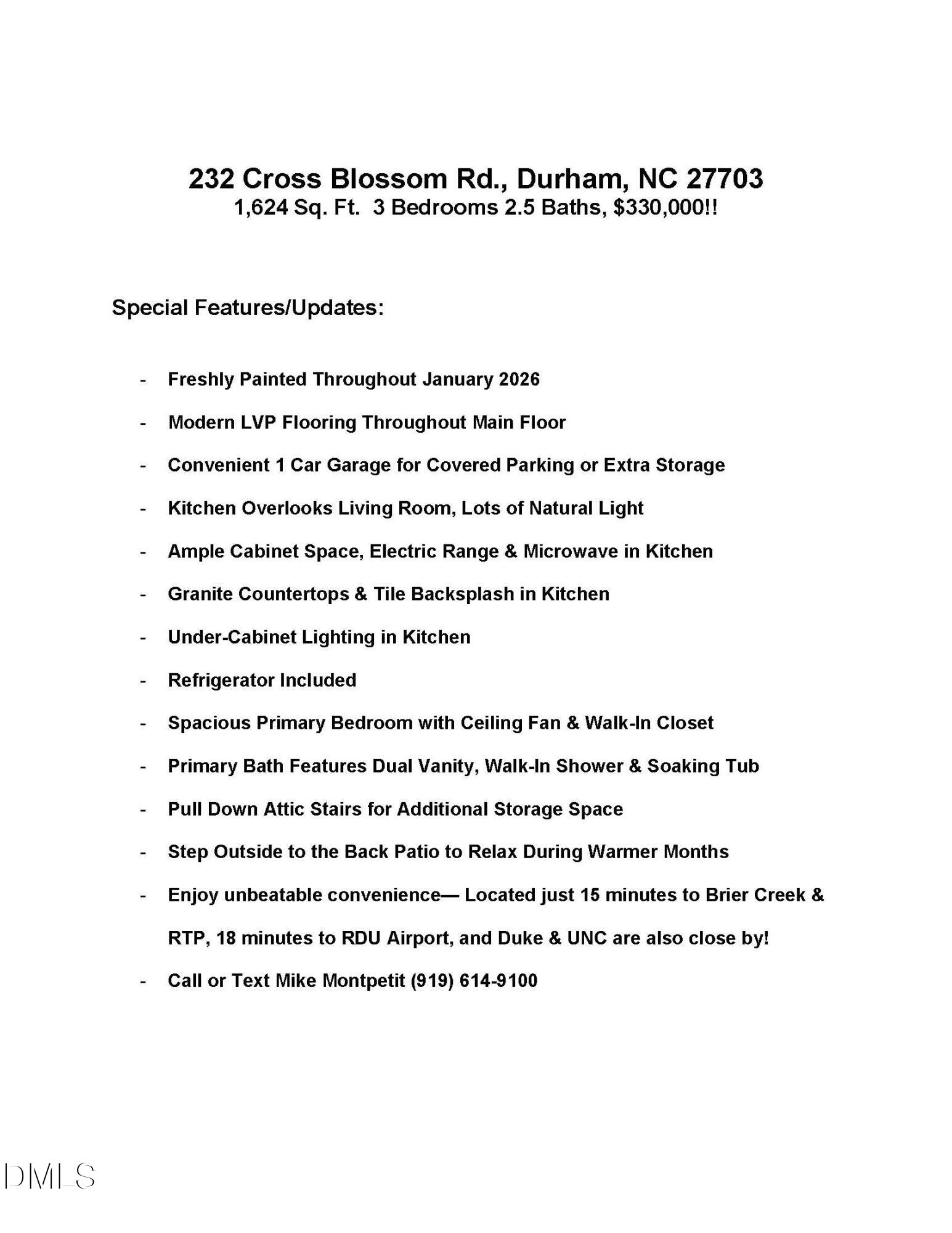 232 Cross Blossom Road Durham, NC 27703 - Photo 3 of 29 Special Features & Benefits_232 Cross Bl