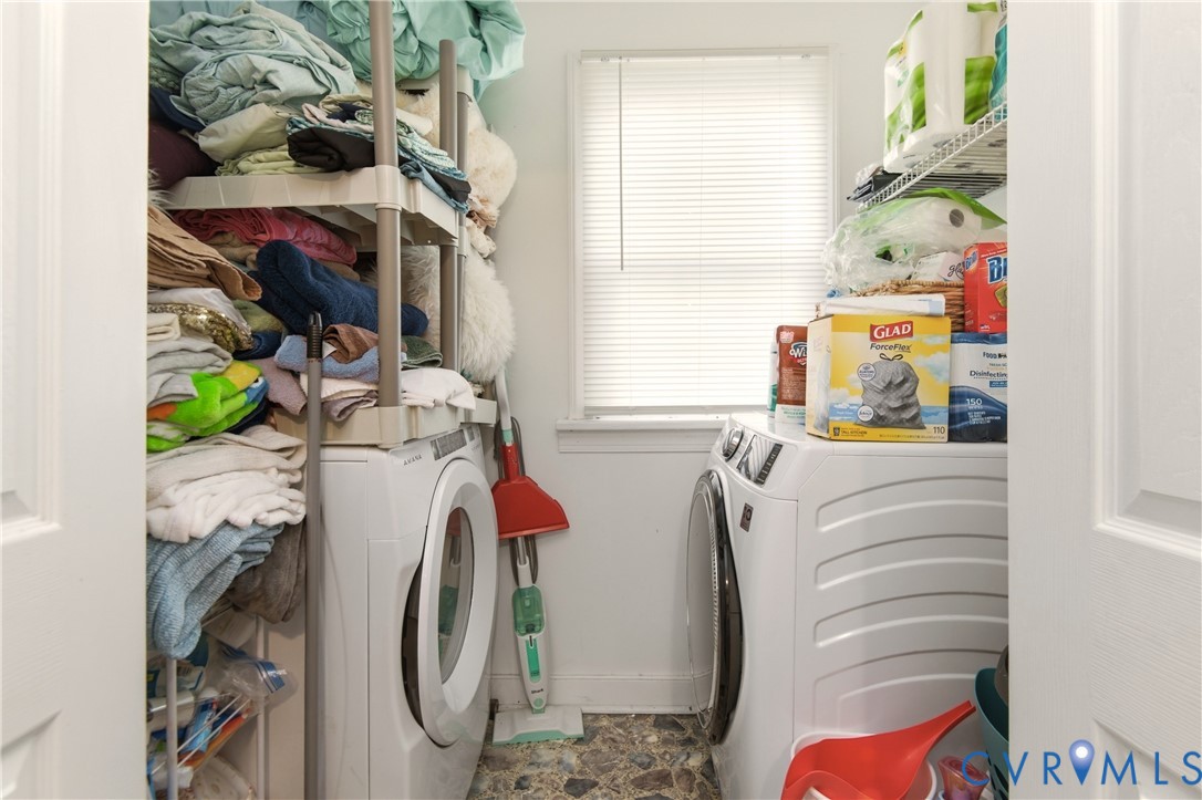 1311 Williamsburg Road Richmond, VA 23231 - Photo 22 of 38 Compact laundry area featuring stone-look tile flo