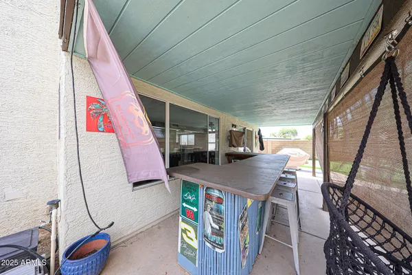 a view of an outdoor space with seating