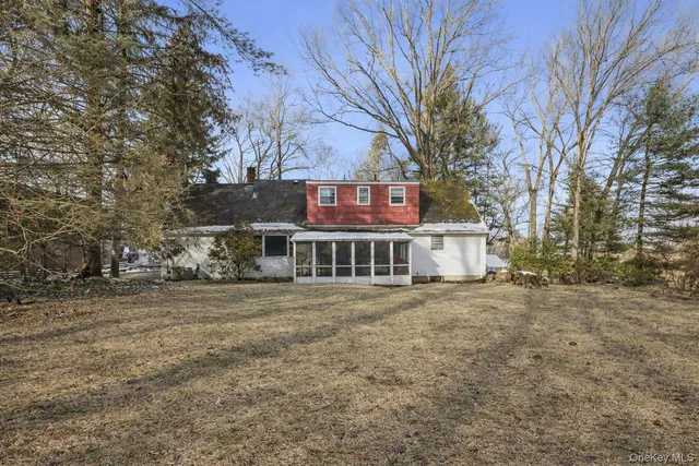 a view of a house with a large tree in front of it