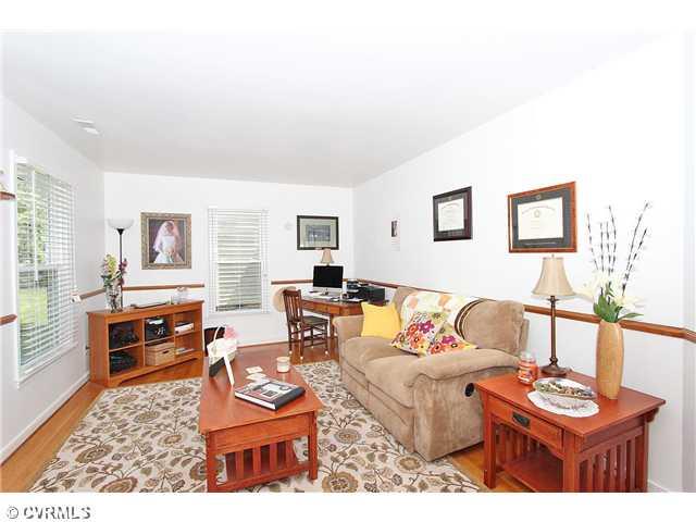 8707 Overhill Road Henrico, VA 23229 - Photo 5 of 22 Living Room - Formal Living Room with Hardwood Floors and Chair rail