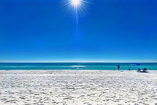 a view of a lake with a city