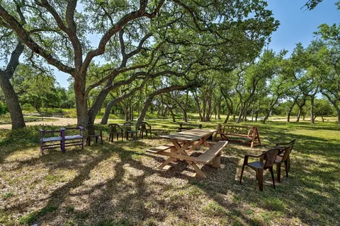 a view of outdoor space with seating area
