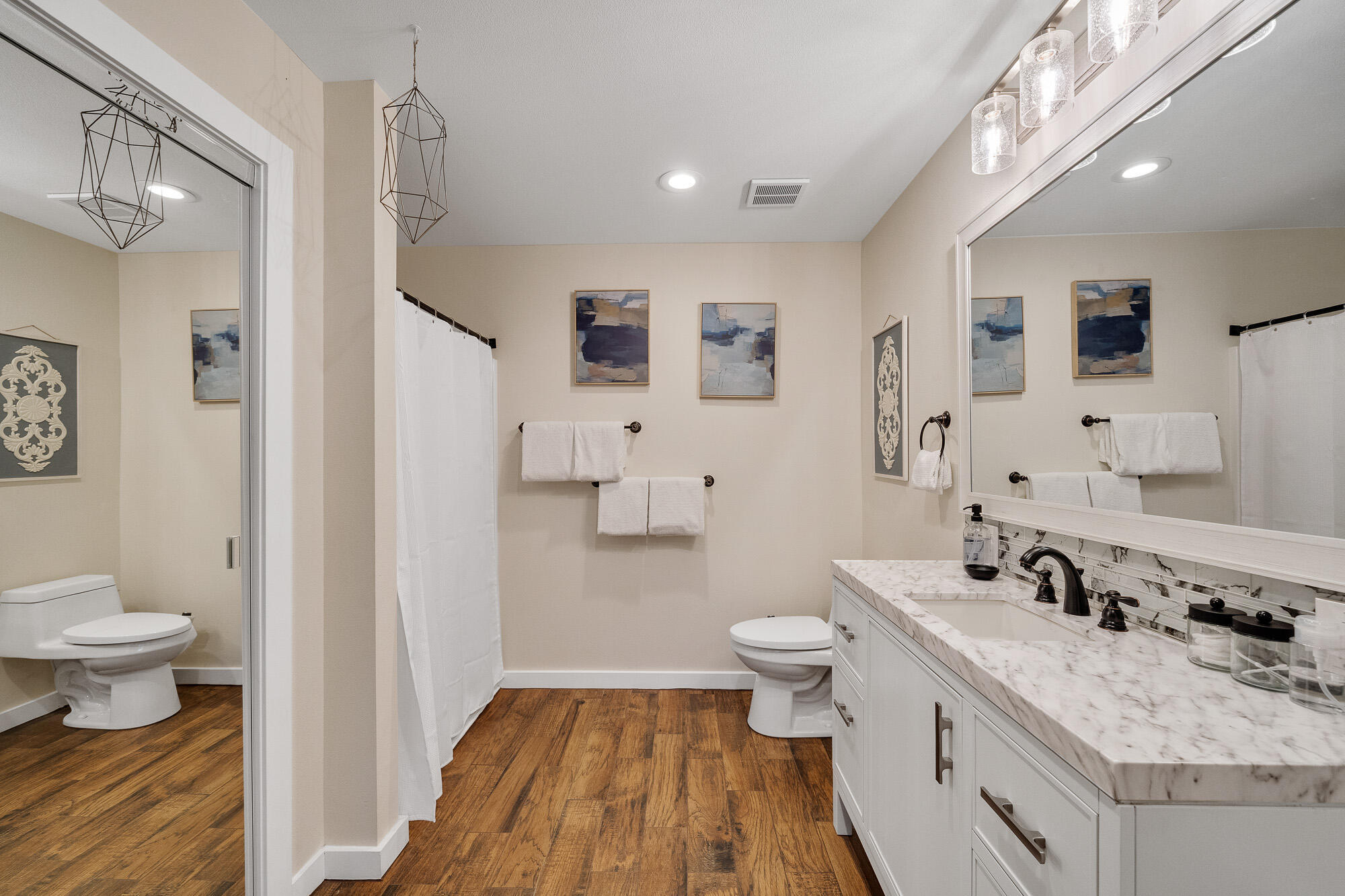 13150 D Street Nehalem, OR 97131 - Photo 14 of 29 a bathroom with a sink toilet and shower