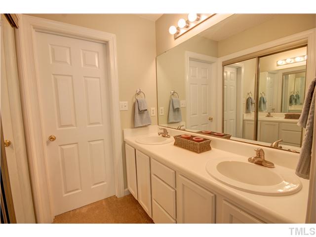 9509 Dawnshire Road Raleigh, NC 27615 - Photo 14 of 24 a bathroom with a sink and a mirror