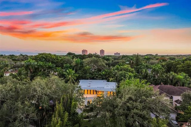 a view of a sky from a city