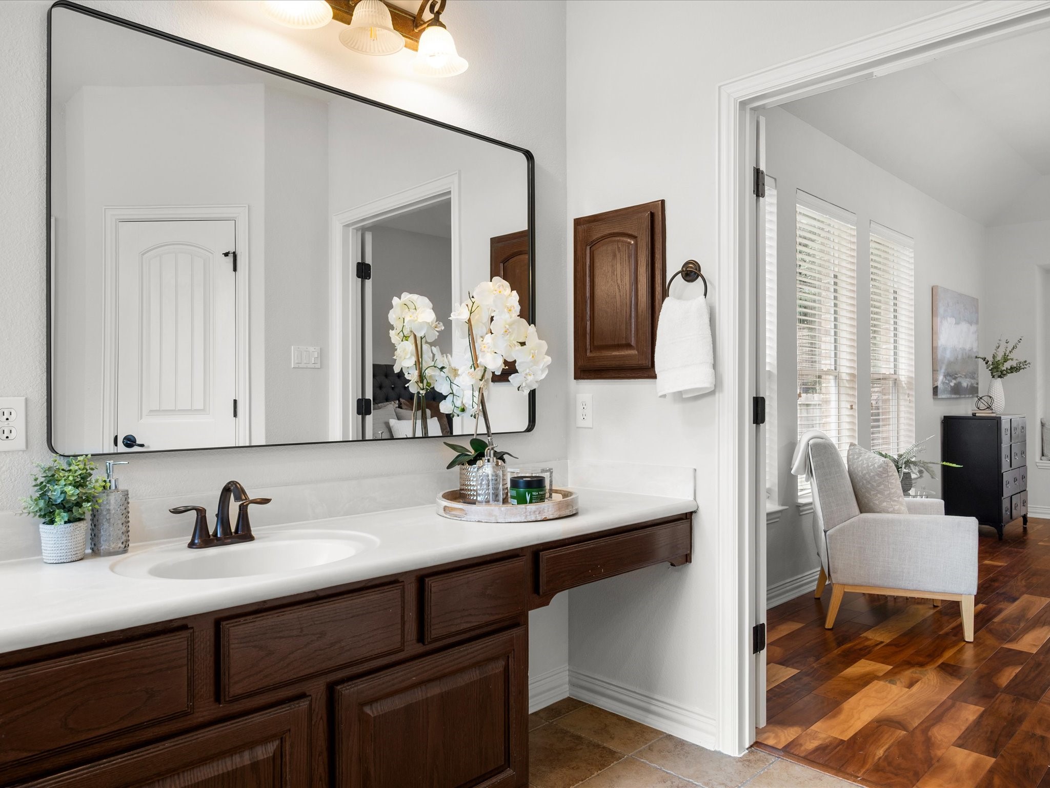 323 Arbor Ridge Lane Conroe, TX 77384 - Photo 22 of 40 built-in vanity for getting ready in peace, plus storage for all the things. Little luxuries that make the everyday feel a notch above.