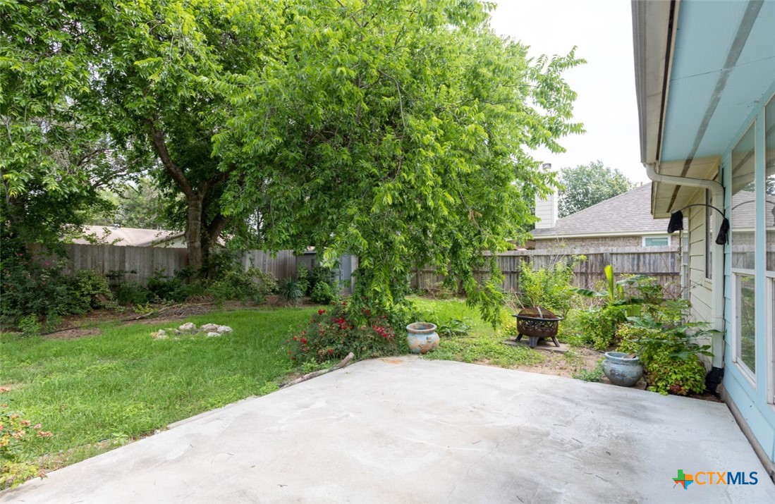 452 Raven Ridge New Braunfels, TX 78130 - Photo 23 of 23 a view of a garden with potted plants and large trees