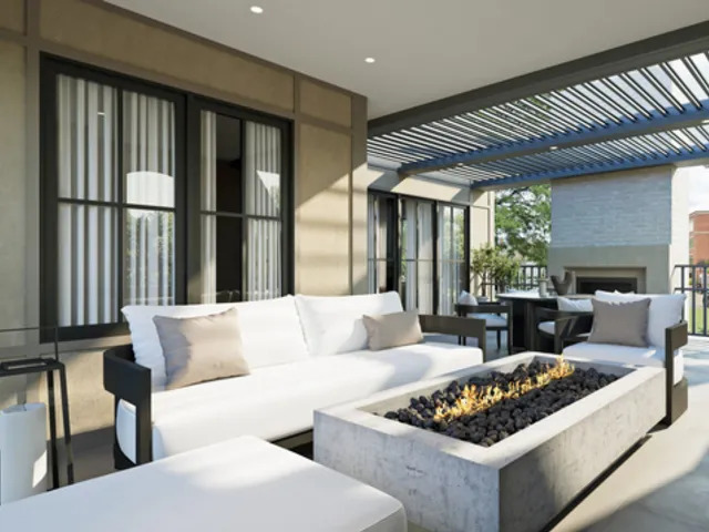 a living room with furniture