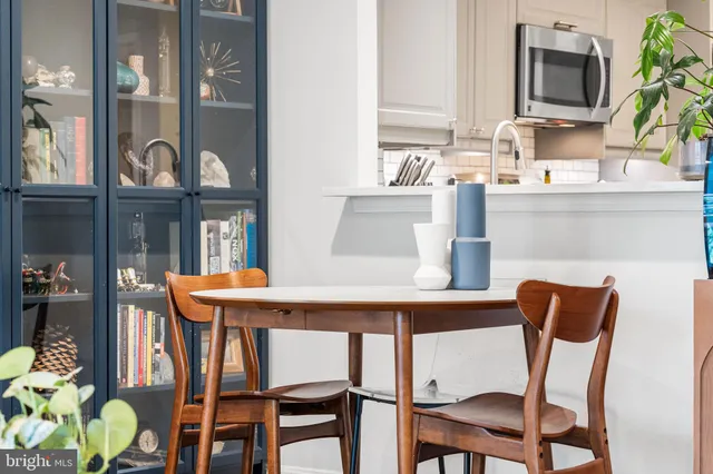 a table and chairs in a kitchen