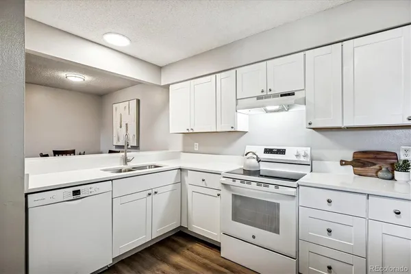 a kitchen with cabinets appliances a sink and a counter top space