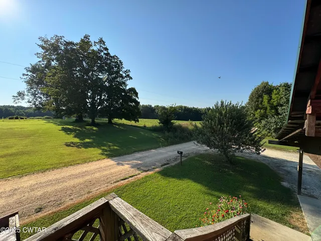 a view of a garden and an outdoor space