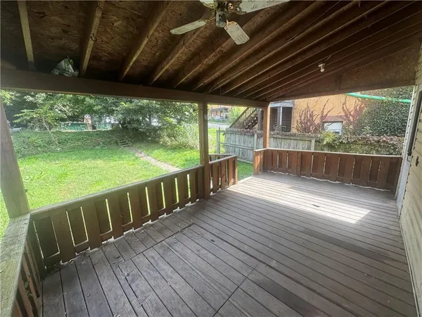 a view of deck with wooden floor