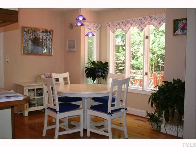 Great space for informal dining open to the kitchen and family room. Very bright with a great view overlooking deck and very private back yard. Breakfast Area