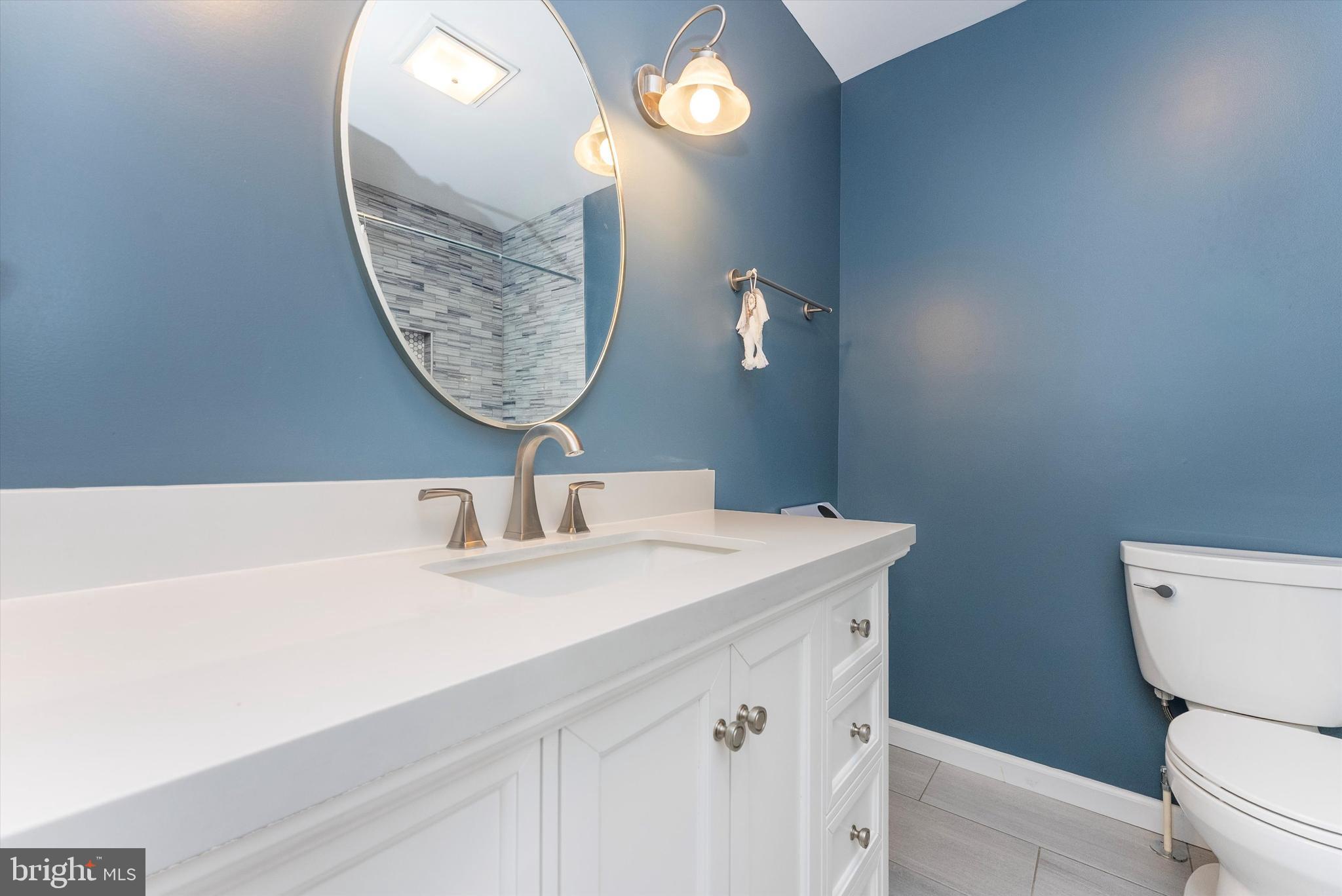 2833 Roderick Road Frederick, MD 21704 - Photo 15 of 41 a bathroom with a sink a toilet and a mirror