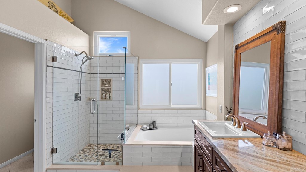 608 Crest Drive Encinitas, CA 92024 - Photo 10 of 25 a bathroom with a tub sink and shower