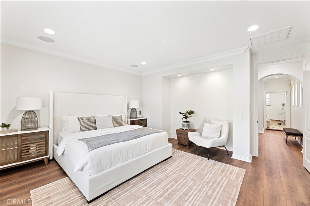 54 Valley Terrace Irvine, CA 92603 - Photo 33 of 60 a bedroom with a bed and a view living room