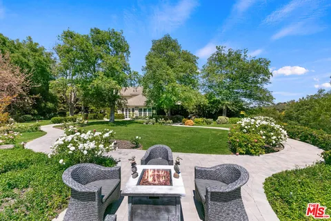 an aerial view of house with yard
