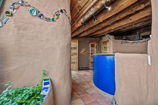 a view of a wooden door