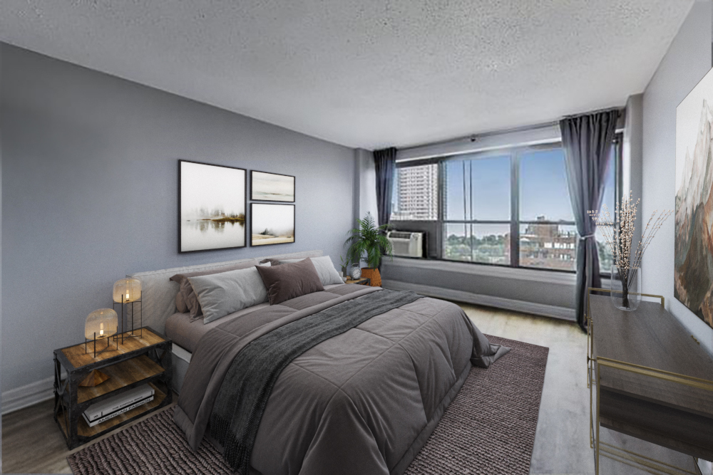 2930 North Sheridan Road, Unit 2111 Chicago, IL 60657 - Photo 14 of 31 a bedroom with a bed and a large window